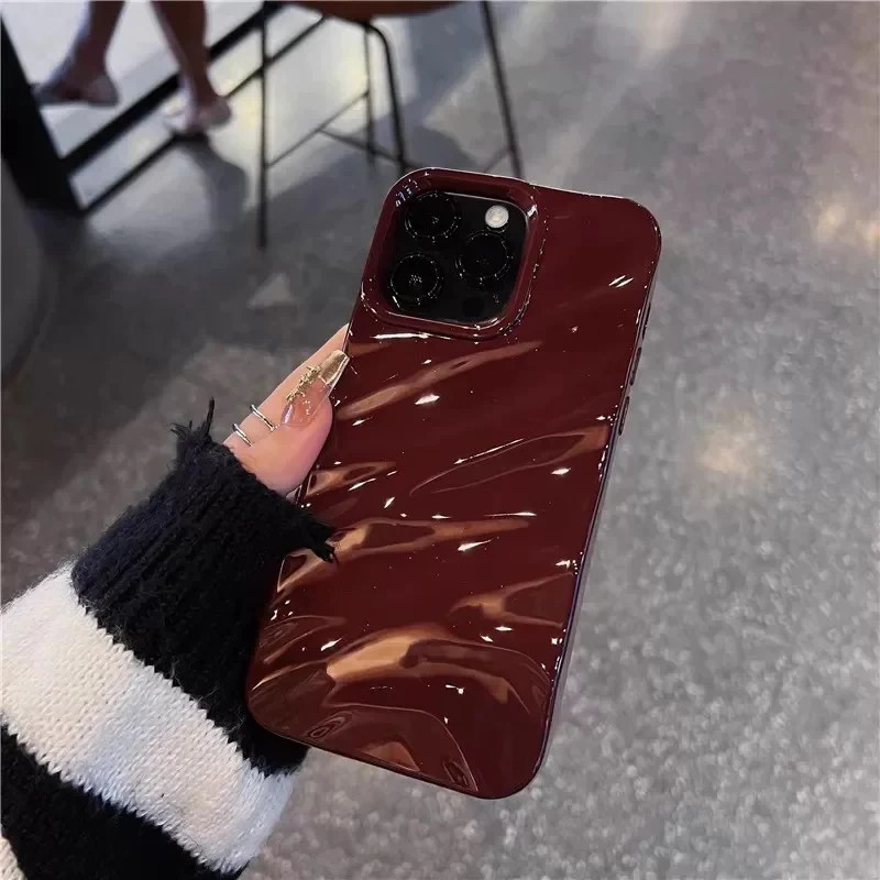 Cherry Red Wave iPhone Case - Image 3
